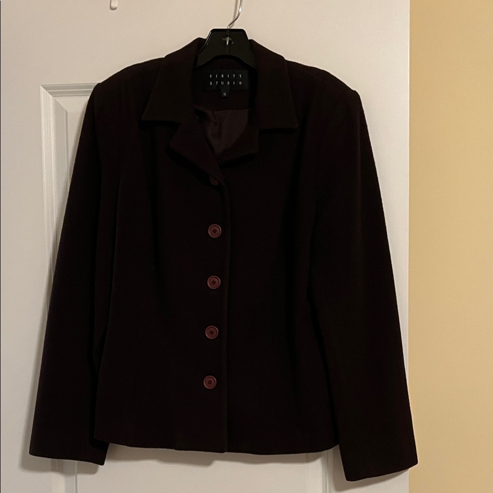 Finity Studio Chic Women's Dark Brown  Jacket - Wool/Cashmere blend.
